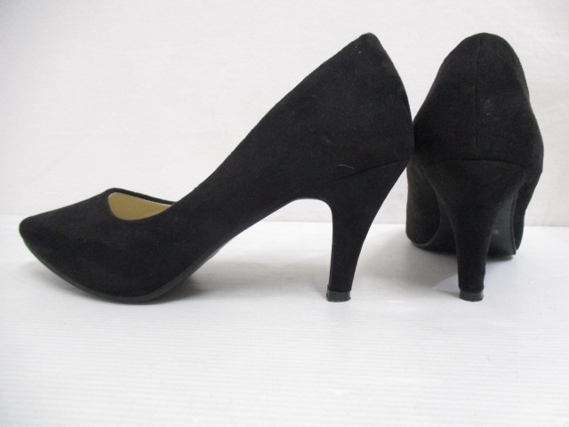 グレイル GRL 美品 スエード調 ハイヒール パンプス 23.5 黒 ブラック