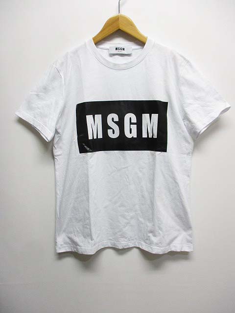 エムエスジーエム MSGM 極美品 19SS ボックスロゴ Tシャツ 半袖 M 白 
