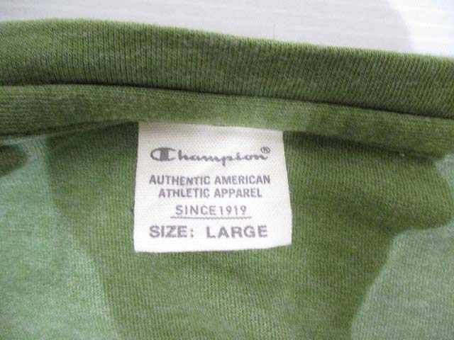 チャンピオン Champion 七分袖 マキシ ロング ワンピース L カーキ プリント カットソー生地 レディース 065 ベクトルパーク