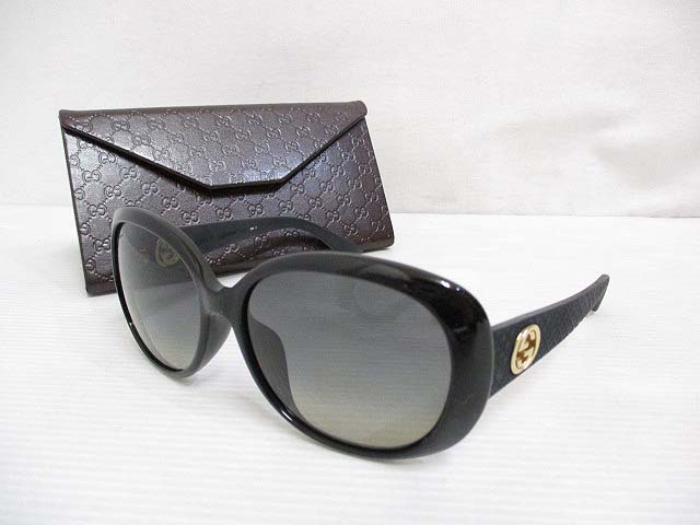 グッチ GUCCI 美品 サングラス GG3794/F/S LWDDX Optyl 黒 ブラック 58 