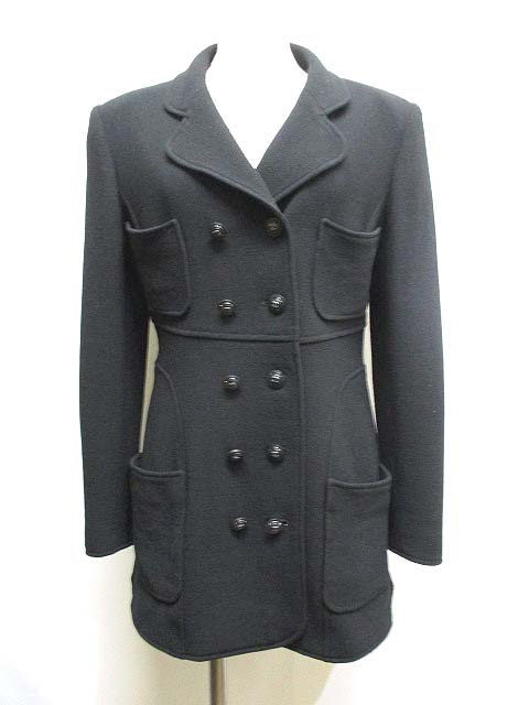 シャネル CHANEL 美品 ウール ダブル ジャケット CCココマーク  