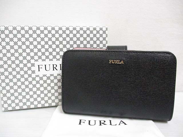 フルラ FURLA 2つ折り財布 - レザー 黒 L字ファスナー 美品 財布