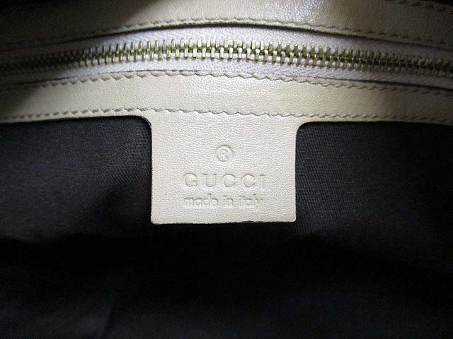 グッチ GUCCI 美品 189848 ハンド バッグ フリル レザー ベージュ 保存 