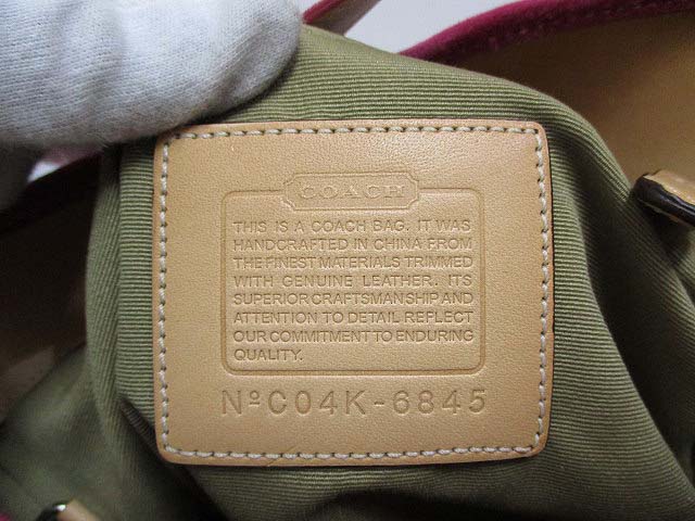 コーチ COACH 6845 ワンショルダー ハンド バッグ ピンク ソフト 