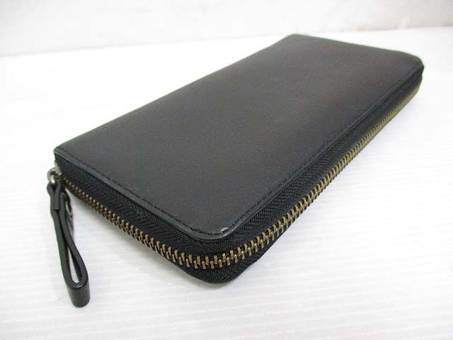 バーバリーブラックレーベル Burberry Black Label 長財布 レザー ラウンドファスナー 黒 ブラック 内部青 ロゴ 箱付き メンズ 065 ベクトルパーク