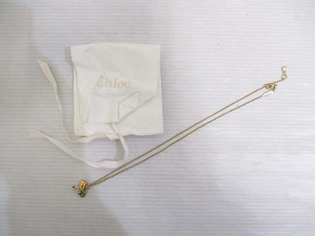 【美品】クロエ Chloe フリンジ カデナ ペンダント ネックレス 美品】クロエ Chloe フリンジ カデナ ペンダント ネックレス 美