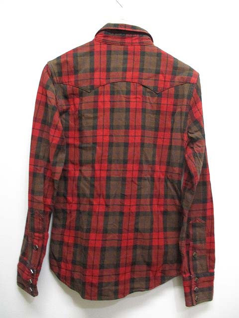 エーケーエム Akm X Lee チェック柄 長袖 ウエスタン ワーク シャツ 厚手 S 赤 メンズ 065 ベクトルパーク