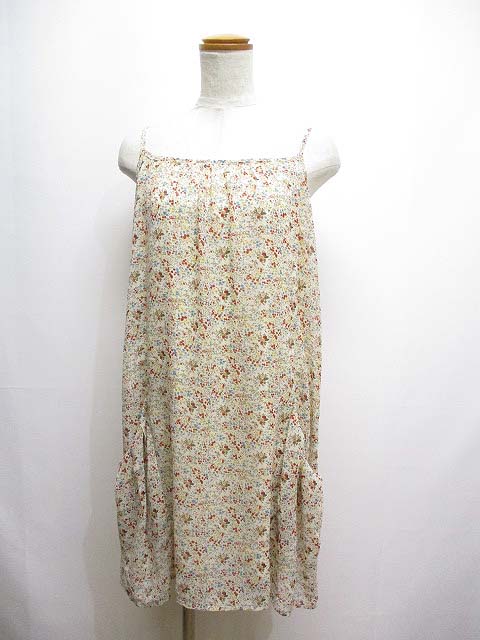 未使用品 ロペピクニック Rope Picnic 花柄 シフォン キャミ ワンピース 38 ベージュ 裏地付き レディース 065 ベクトルパーク