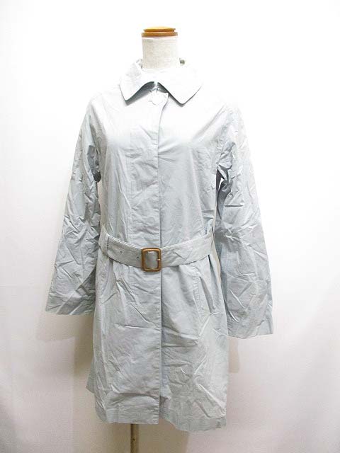 マッキントッシュ Mackintosh 薄手 ロング ステンカラーコート スプリングコート ベルト付き 34 水色 ライトブルー 英国製 レディース 065 ベクトルパーク