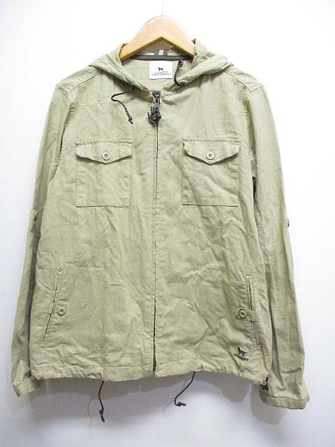 ドッグデプト Dog Dept リネン コットン ジップ パーカー ジャケット ブルゾン M ベージュ メンズ 065 ベクトルパーク