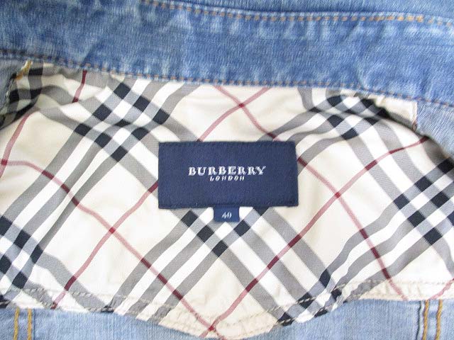 BURBERRY BLUE LABEL デニムGジャン ノバチェック ロゴ釦 バーバリー