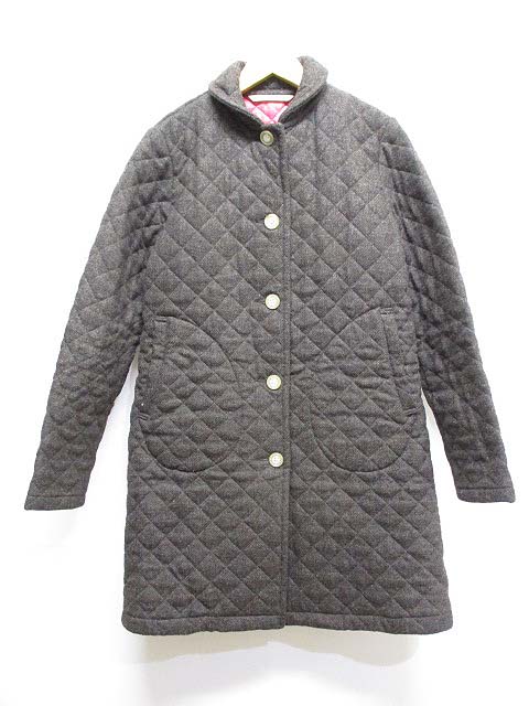 トラディショナルウェザーウェア Traditional Weatherwear ウール キルティング コート 中綿 36 茶 ブラウン 裏地付き アウター レディース 065 ベクトルパーク