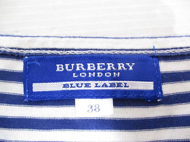 バーバリーブルーレーベル ジャケット ボーダー ジップ　水色　白　38 綿 楽天市場】古着 BURBERRY BLUE LABEL バーバリーブルーレーベル