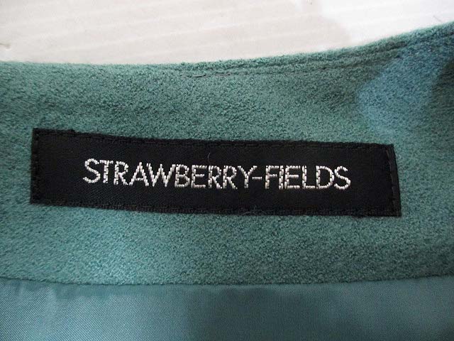 ストロベリーフィールズ Strawberry Fields ウール100 七分袖 ワンピース ベルト付き 緑 グリーン 裏地付き 日本製 レディース 065 ベクトルパーク