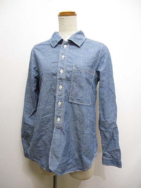 ドミンゴ Domingo Brocante 長袖 シャンブレー シャツ 1 ブルー コットン ブロカント 日本製 レディース 065 ベクトルパーク