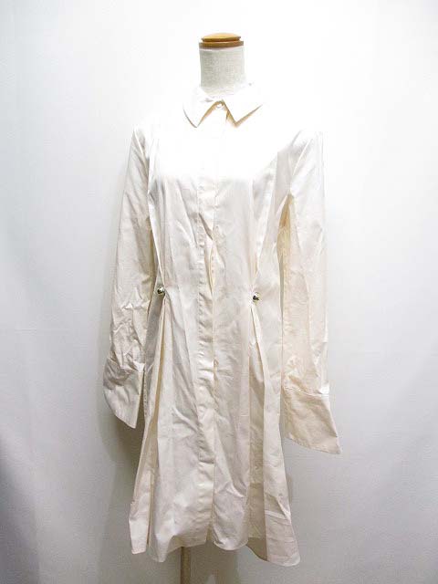 未使用品 カルヴェン Carven 長袖 コットン シャツ ワンピース 38 薄ピンク レディース 065 ベクトルパーク