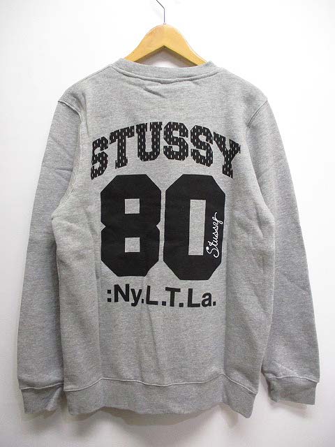 未使用品 ステューシー Stussy S80 Varsity クルーネック スウェット トレーナー M グレーヘザー 裏起毛 タグ付き メンズ 065 ベクトルパーク