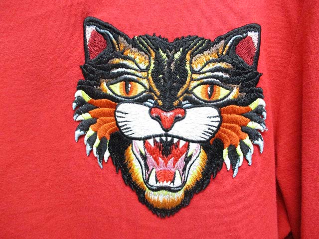 グッチ GUCCI アングリーキャット Tシャツ HOLLYWOOD 長袖 XS 赤 