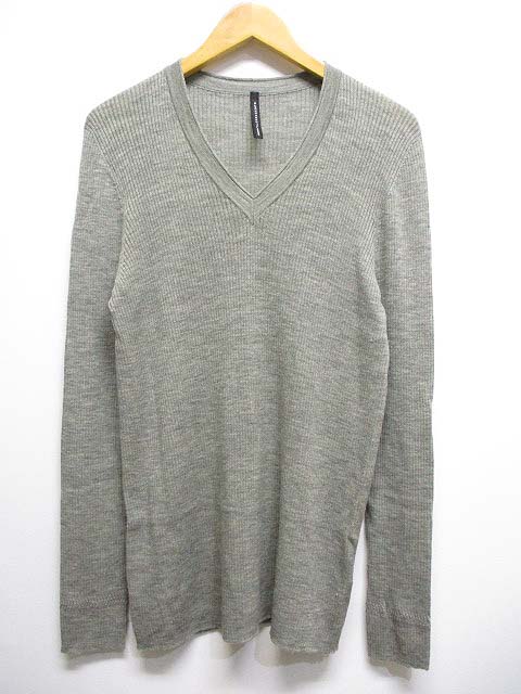 ブラックバレット バイ ニールバレット Blackbarrett By Neil Barrett ウール100 長袖 リブ ニット Vネック カットソー 2 グレー メンズ 065 ベクトルパーク ブラックバレット バイ ニールバレット Blackbarrett By Neil Barrett ウール100 長袖 リブ ニット Vネック カットソー 2 グレー メンズ 065 ベクトルパーク