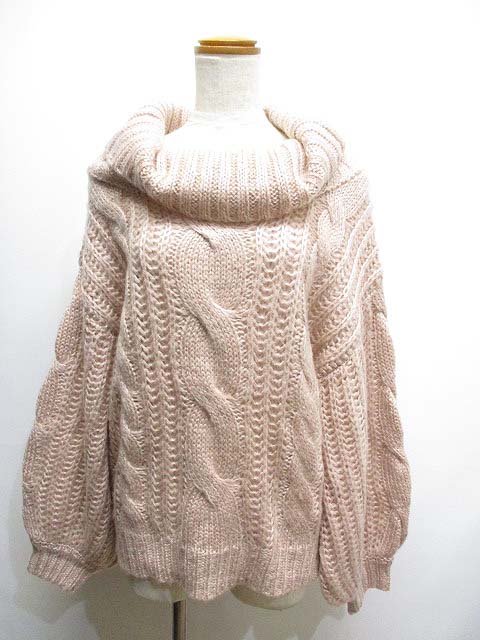 オリーブデオリーブ Olive Des Olive オフタートル ニット セーター ボリューム袖 F ピンクベージュ レディース 065 ベクトルパーク