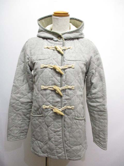 ラベンハム Lavenham 中綿 キルティング ウール ダッフル コート ジャケット 36 グレー 裏地付き イギリス製 レディース 065 ベクトルパーク