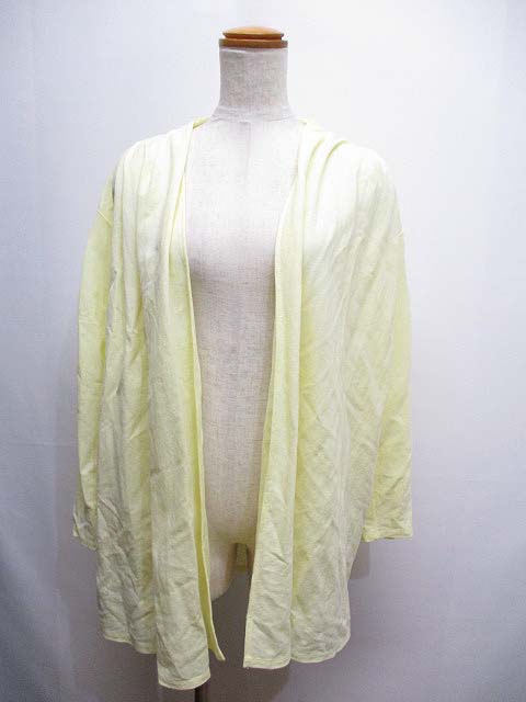 グラニフ Graniph 長袖 カーディガン 薄手 刺繍 F 黄 イエロー レディース 065 ベクトルパーク