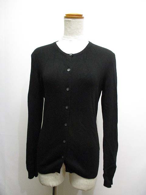 ユニクロ Uniqlo カシミヤ100 長袖 クルーネック ニット カーディガン M 黒 ブラック 予備ボタン レディース 065 ベクトルパーク