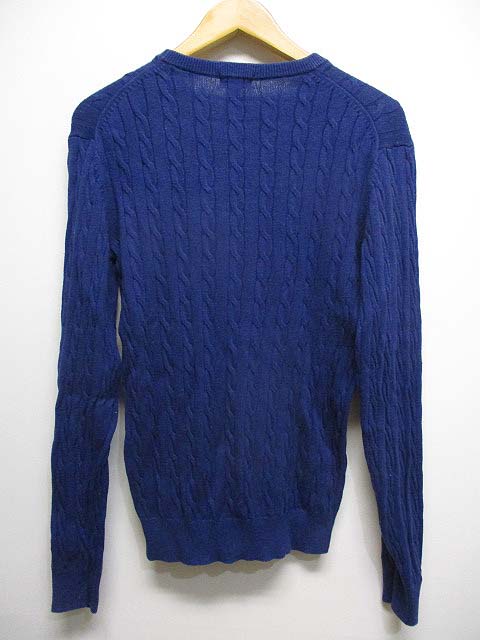 ユニクロ Uniqlo 長袖 コットン カシミヤ ケーブル セーター S ブルー メンズ 065 ベクトルパーク