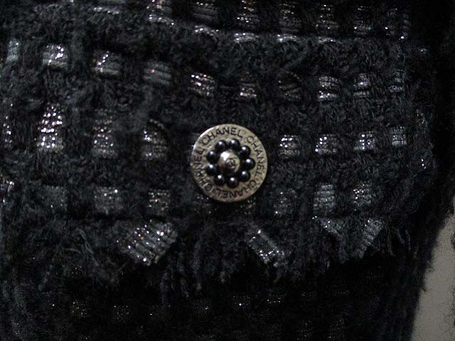 シャネル CHANEL ウール ツイード ジャケット 38 黒 ブラック 06A 