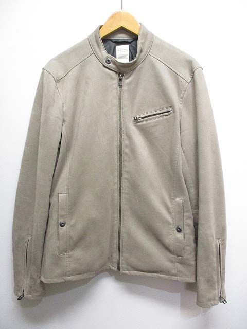バックナンバー Back Number フェイクスエード ライダース ジャケット L グレージュ ジップアップ 裏地付き メンズ 065 ベクトルパーク