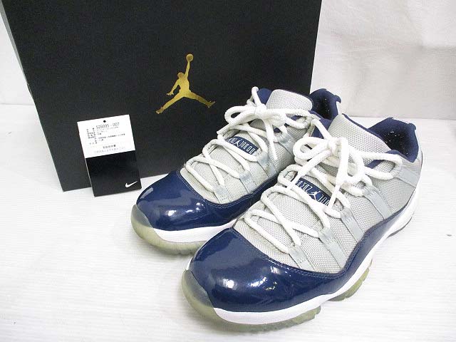 ナイキ NIKE AIR JORDAN 11 RETRO LOW 528895-007 26cm 紺 グレー 白 