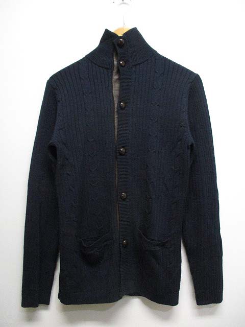 シップス Ships ウール100 スリム フィット ニット ジャケット カーディガン S 濃紺 ネイビー メンズ 065 ベクトルパーク
