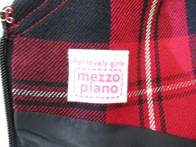 メゾピアノ Mezzo Piano チェック柄 ジャンパースカート ワンピース バッチ付き 1 赤 ロゴ刺繍 裏地付き 子供服 キッズ 065 ベクトルパーク メゾピアノ Mezzo Piano チェック柄 ジャンパースカート ワンピース バッチ付き 1 赤 ロゴ刺繍 裏地付き 子供服 キッズ 065 ベクトルパーク