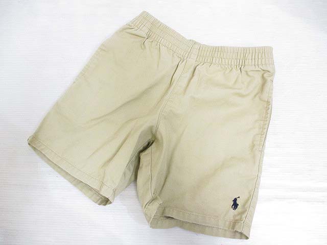 ポロ ラルフローレン Polo Ralph Lauren 子供服 ショート パンツ 4 4t ベージュ ポニー刺繍 コットン 無地 ウエストゴム 正規 キッズ 065 ベクトルパーク