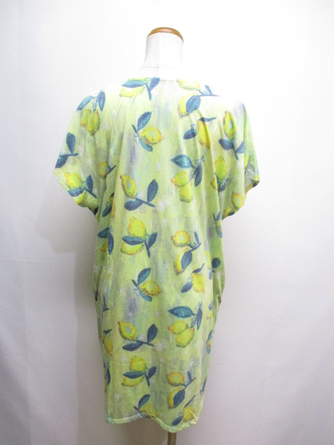 グラニフ Graniph 半袖 レモン柄 ワンピース F 黄 イエロー レディース 065 ベクトルパーク