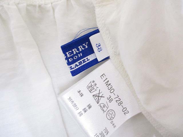 BURBERRY ノースリーブシャツ ホワイト/ブルー BURBERRY バーバリー カジュアルシャツ ブルー メンズ 8065973