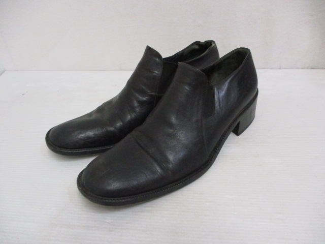 バーニーズニューヨーク Barneys New York サイドゴア レザー ローファー シューズ 38 1 2 黒 ブラック 靴 イタリー製 レディース 065 ベクトルパーク