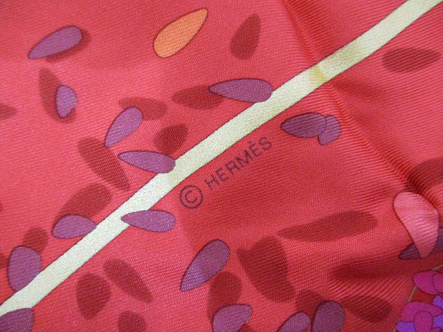 未使用品 エルメス HERMES カレ90 Offrandes d'un jour 花の捧げ