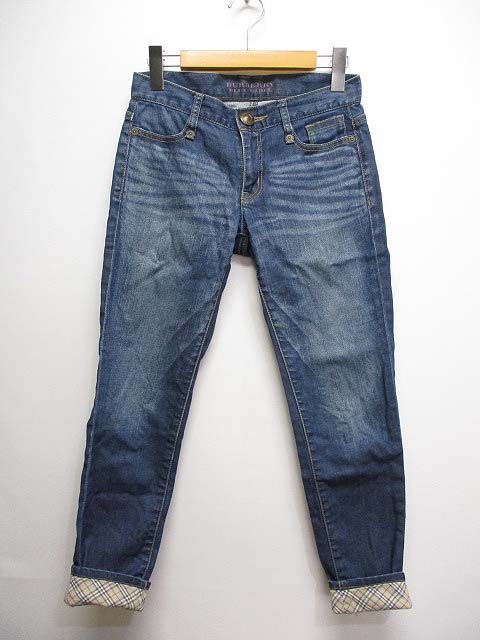 バーバリーブルーレーベル Burberry Blue Label ロールアップ スキニー デニム パンツ ジーンズ 36 インディゴ ジッパーフライ ストレッチ 裾ノバチェック柄 正規 レディース 065 ベクトルパーク バーバリーブルーレーベル Burberry Blue Label ロールアップ スキニー デニム パンツ ジーンズ 36 インディゴ ジッパーフライ ストレッチ 裾ノバチェック柄 正規 レディース 065 ベクトルパーク