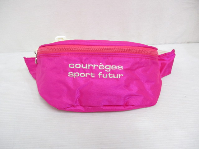クレージュ Courreges ナイロン ウエスト ポーチ ボディ バッグ ピンク 白 レディース 065 ベクトルパーク クレージュ Courreges ナイロン ウエスト ポーチ ボディ バッグ ピンク 白 レディース 065 ベクトルパーク