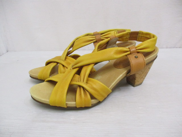 未使用品 イング Ing レザー サンダル ストラップ 23 5 Ee 黄 イエロー 靴 シューズ 日本製 レディース 065 ベクトルパーク