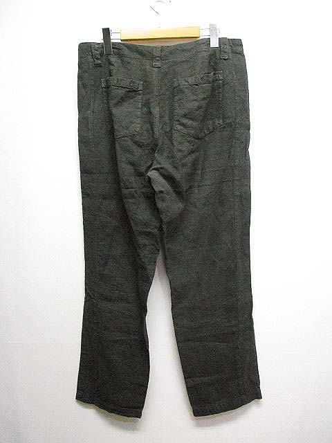 ネストローブ Nest Robe 麻 リネン テーパード ワイド パンツ ダークカーキ ジッパーフライ 日本製 メンズ 065 ベクトルパーク