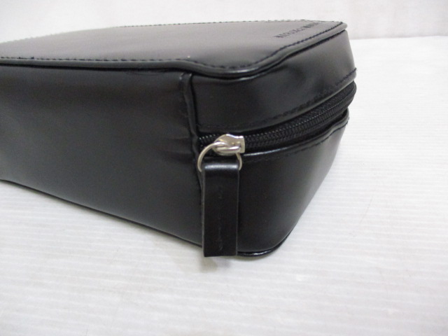 美品 シュウウエムラ アトリエメイド 化粧 コスメ ポーチ コンパクト ケース 黒 ブラック 裏地付き スクエア レザー レディース 065 ベクトルパーク