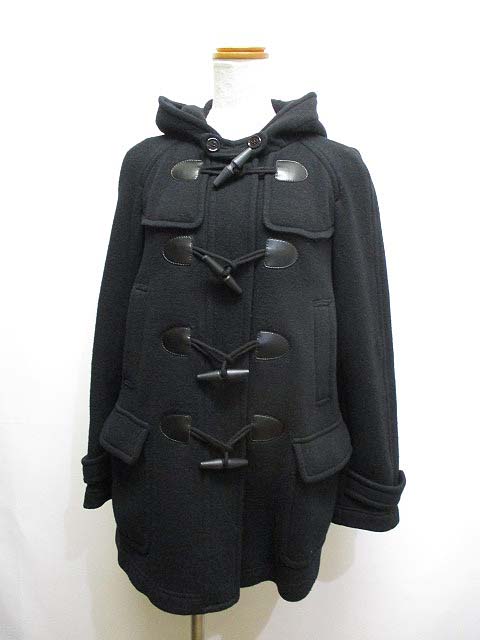 バーバリー ロンドン Burberry London ウール ダッフル コート 38 黒 ブラック ミディアム丈 アウター 正規 レディース 065 ベクトルパーク