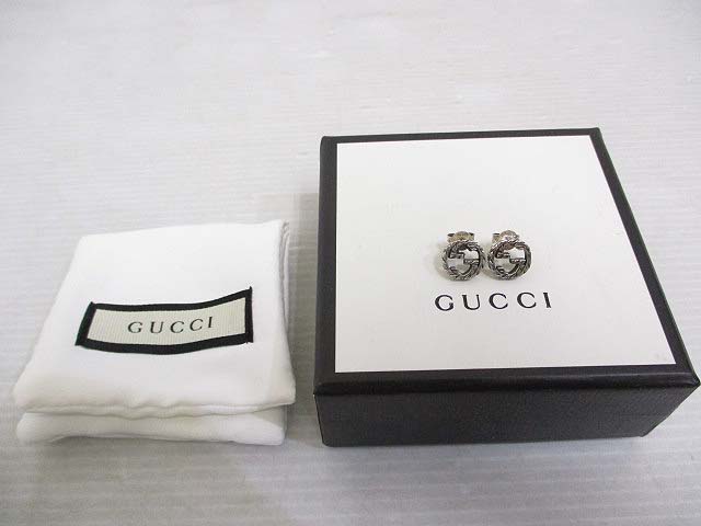グッチ GUCCI インターロッキングG ピアス Ag925 シルバー スタッド 