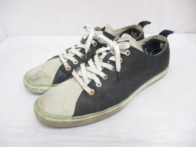ポールスミスジーンズ Paul Smith Jeans Lokai スニーカー シューズ Uk8 27cm 黒 ブラック 靴 キャンバス X スエードレザー メンズ 065 ベクトルパーク