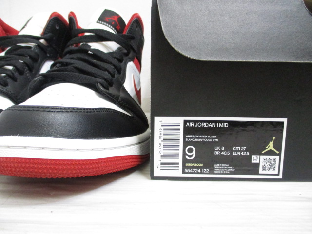 ナイキ NIKE 美品 AIR JORDAN 1 MID エア ジョーダン 554724-122 