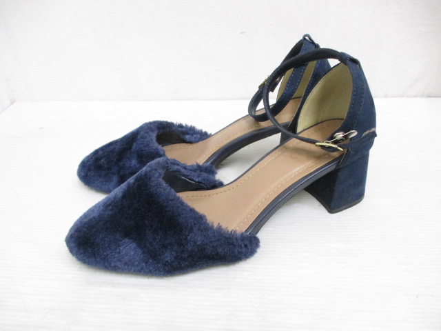 クロッシー Closshi フェイクファー スエード調 パンプス サンダル L 紺 ネイビー 靴 シューズ アンクルストラップ レディース 065 ベクトルパーク クロッシー Closshi フェイクファー スエード調 パンプス サンダル L 紺 ネイビー 靴 シューズ アンクルストラップ レディース 065 ベクトルパーク