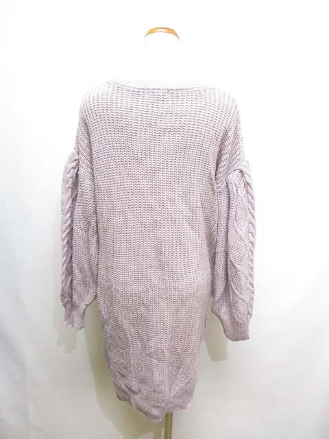 アースミュージック エコロジー Earth Music Ecology ボリューム袖 ニット ワンピース F 薄紫 ラベンダー レディース 065 ベクトルパーク