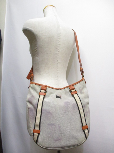 BURBERRY BLUE LABEL ナイロン レザー ホースロゴ刺繍 バッグ バーバリーブルーレーベル BURBERRY BLUE LABEL ホース刺繍